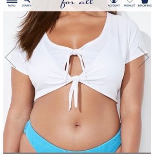 Plus size crop top swim cover up